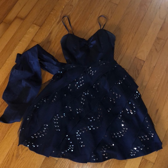 Adrianna Papell Dresses & Skirts - VINTAGE EUC PROM DRESS MIDNIGHT BLUE W/Sequins